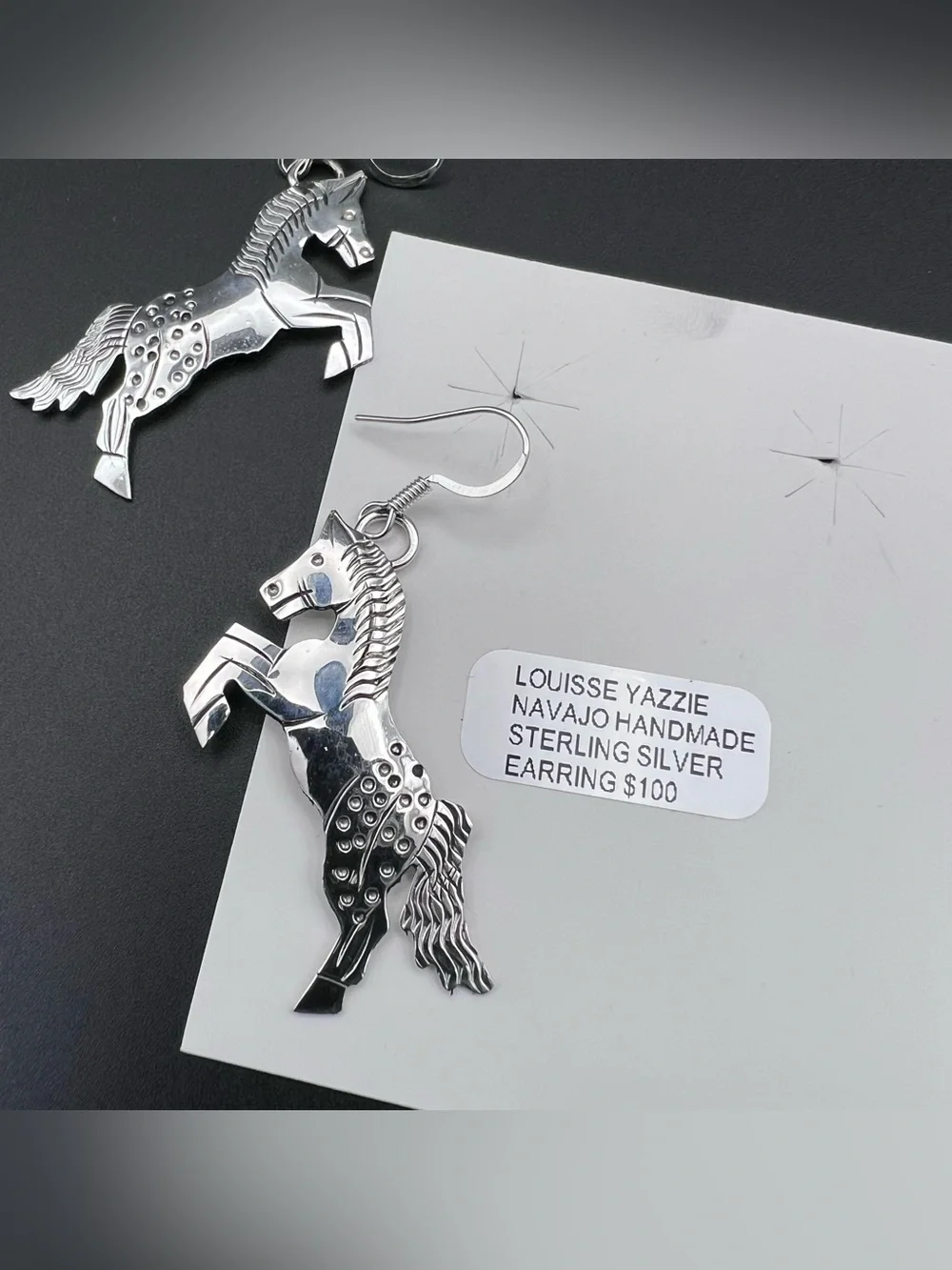 Native American Horse Earrings by Louisse Yazzie
